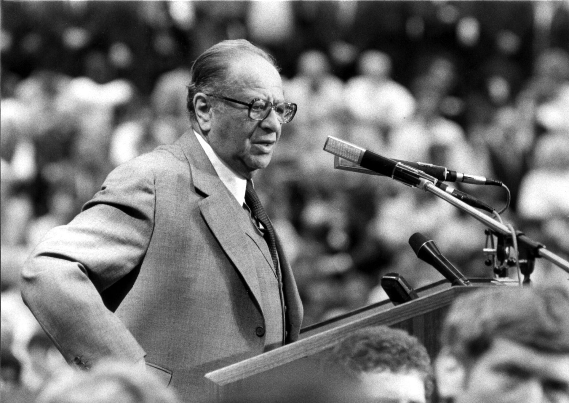 Bruno Kreisky, SPÖ leader and Federal Chancellor, during the campaign for the 1983 National Council election. Photo: Henisch