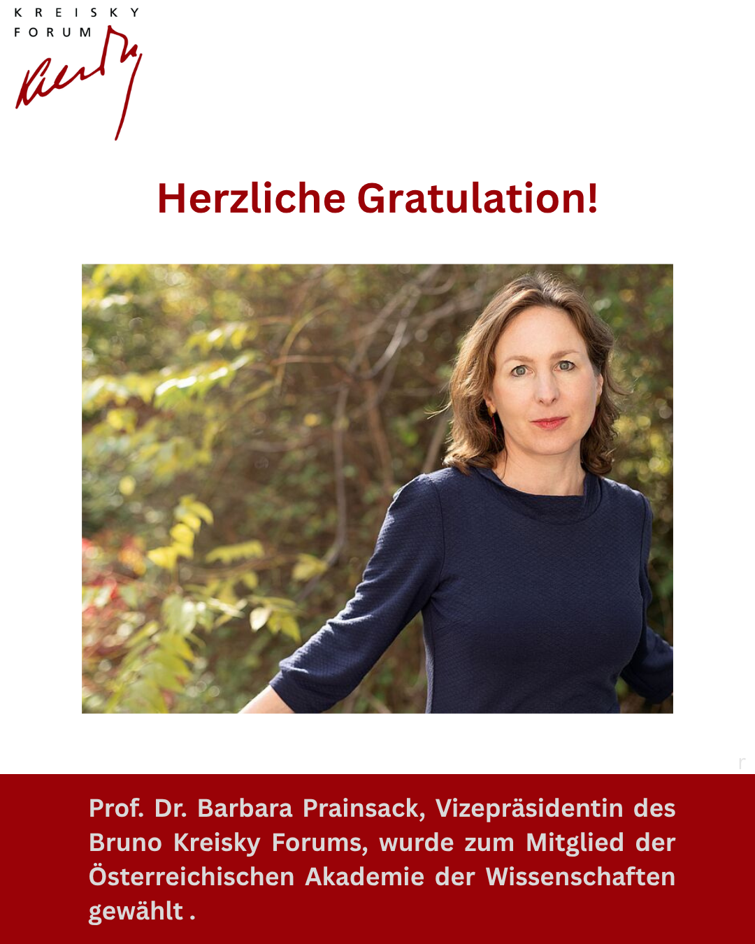 Barbara Prainsack, Vice President of the Kreisky Forum, appointed ...